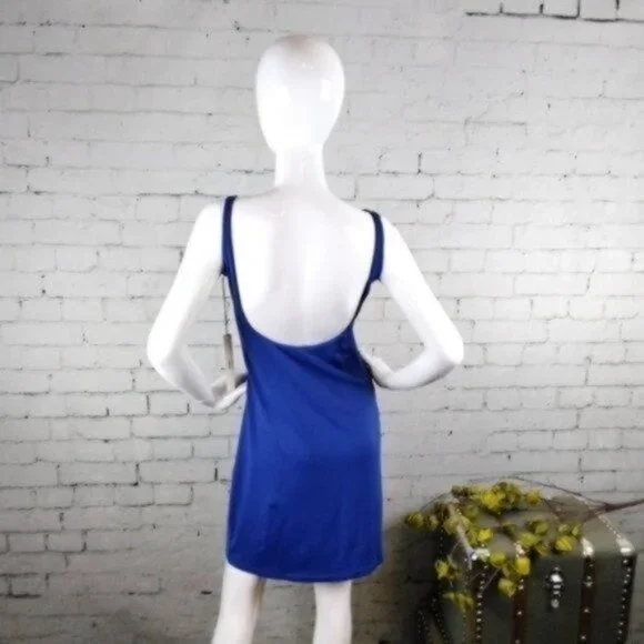 Susana Monaco Scoop Neck Tank Mini Dress Blue Size Medium - Picture 3 of 6